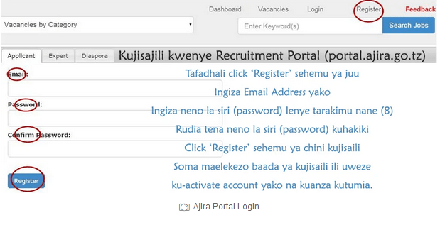 how you can Register in The Ajira Portal Recruitment System