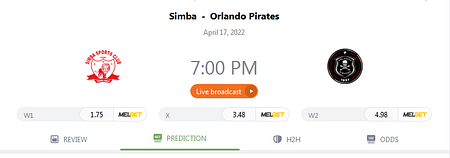 Simba Vs Orlando Pirates 2022