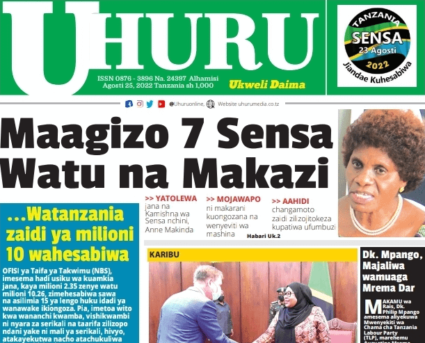 Magazetini leo 25 August 2022 Tanzanian Newspapers Kila siku